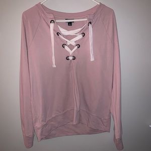 A.N.A lace up sweater